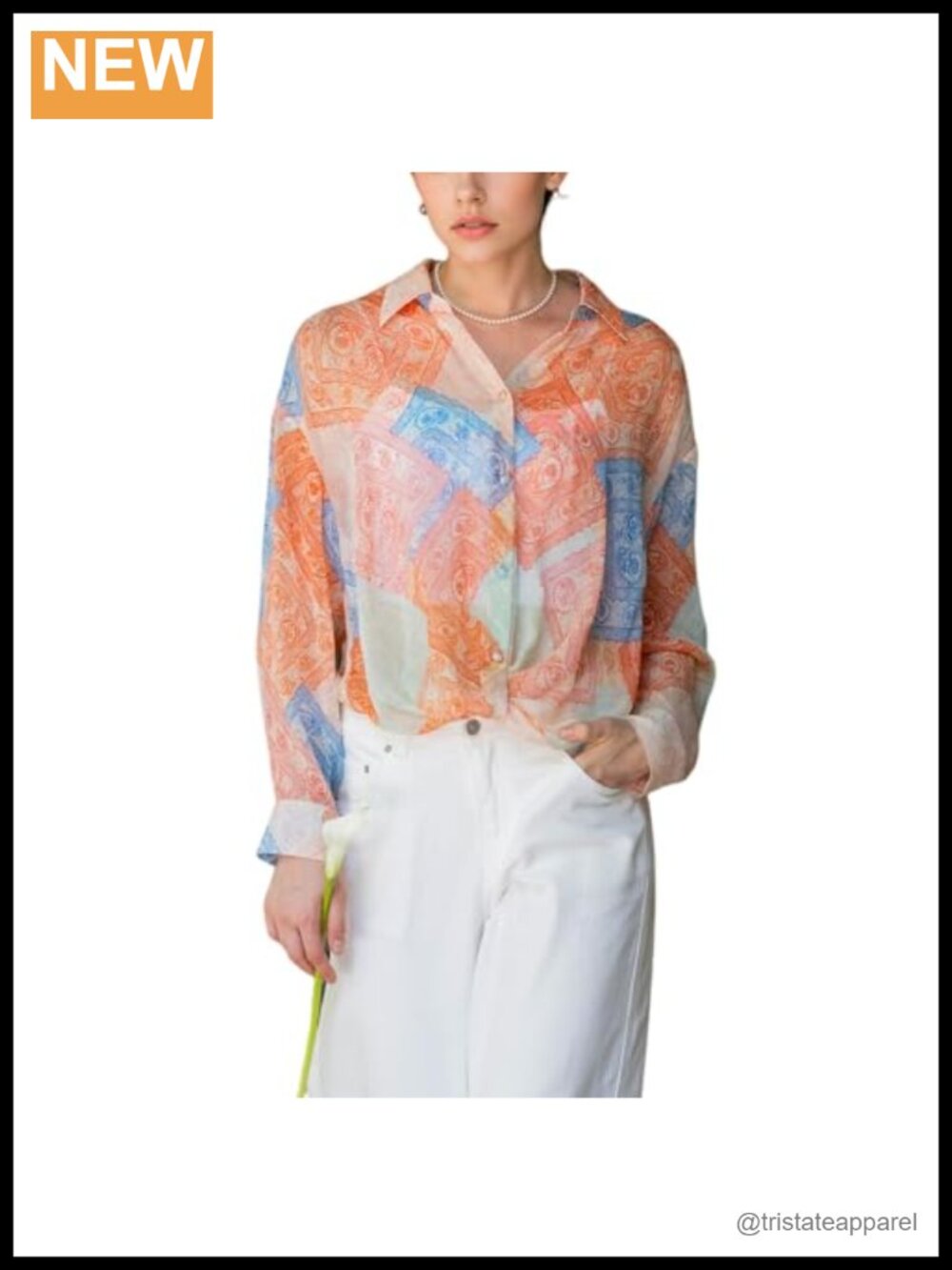 100% Mulberry Silk Oversized Button Down Blouse